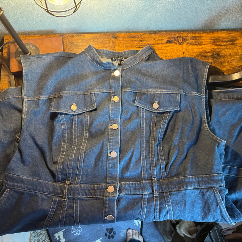 Eloquii Blue Denim Midi Dress - Picture 5 of 8